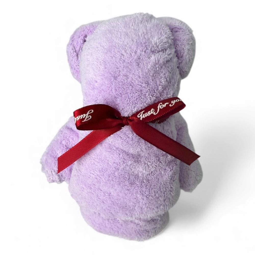Spa Towel Folded Teddy Purple NEW Great Gift